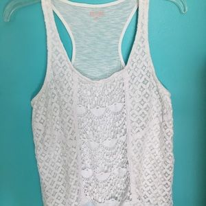 White Lace Racerback Tank Top
